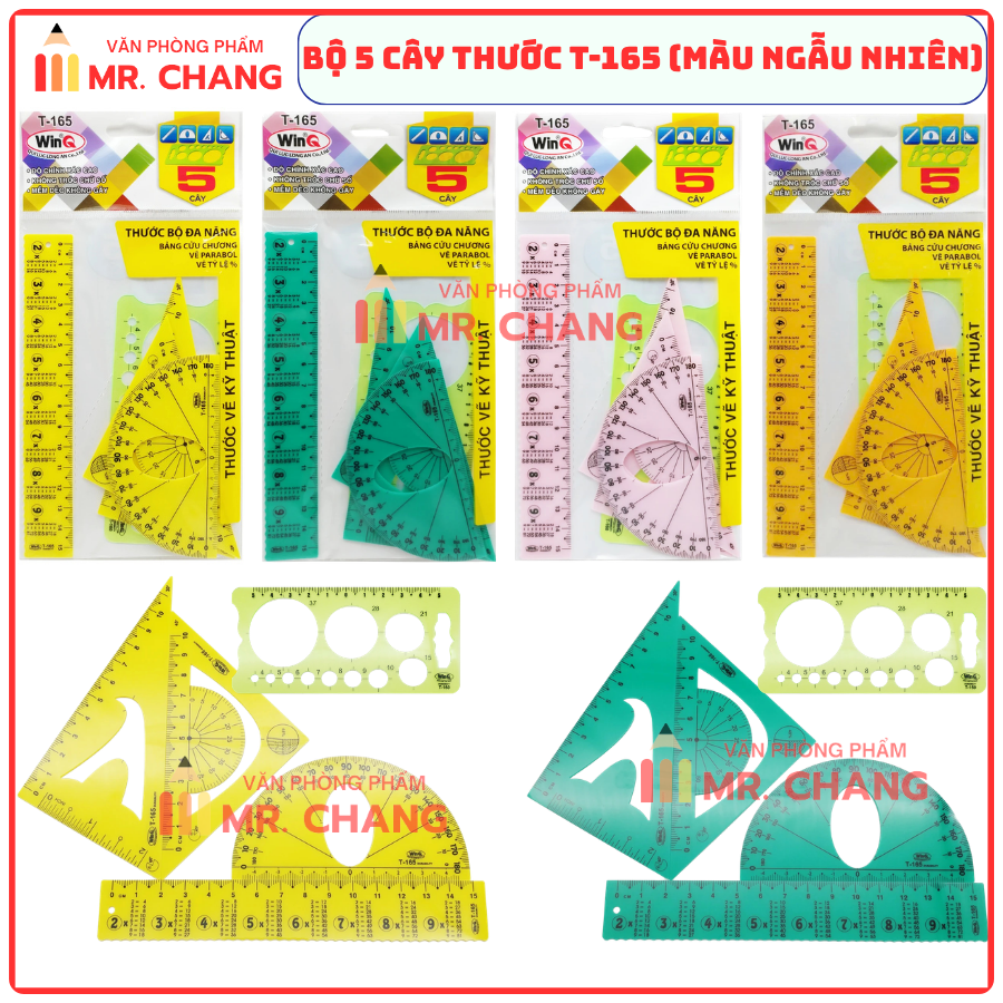 WinQ Thước Bộ T165 (5 Cây/ Bộ; 100 Bộ/ Hộp; 6 Hộp/ Thùng)