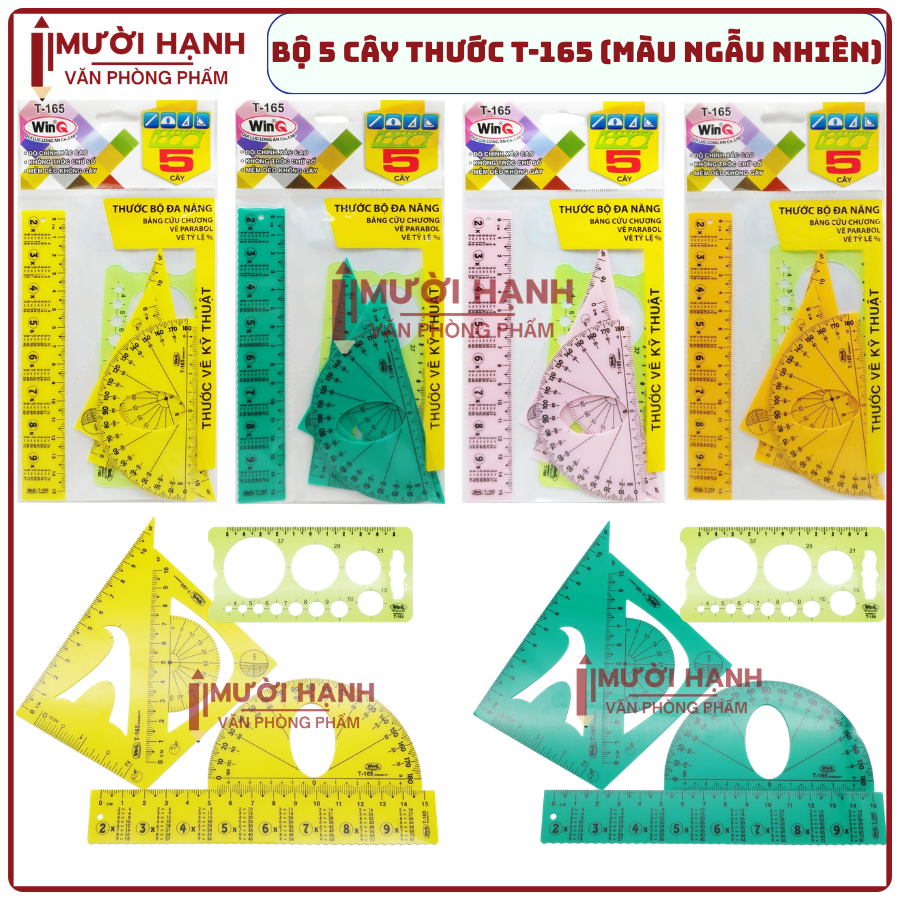 WinQ Thước Bộ T165 (5 Cây/ Bộ; 100 Bộ/ Hộp; 6 Hộp/ Thùng)