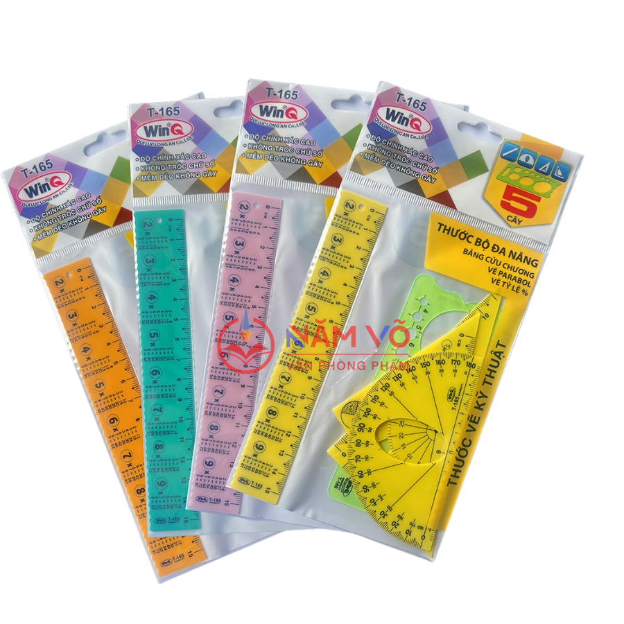 WinQ Thước Bộ T165 (5 Cây/ Bộ; 100 Bộ/ Hộp; 6 Hộp/ Thùng)