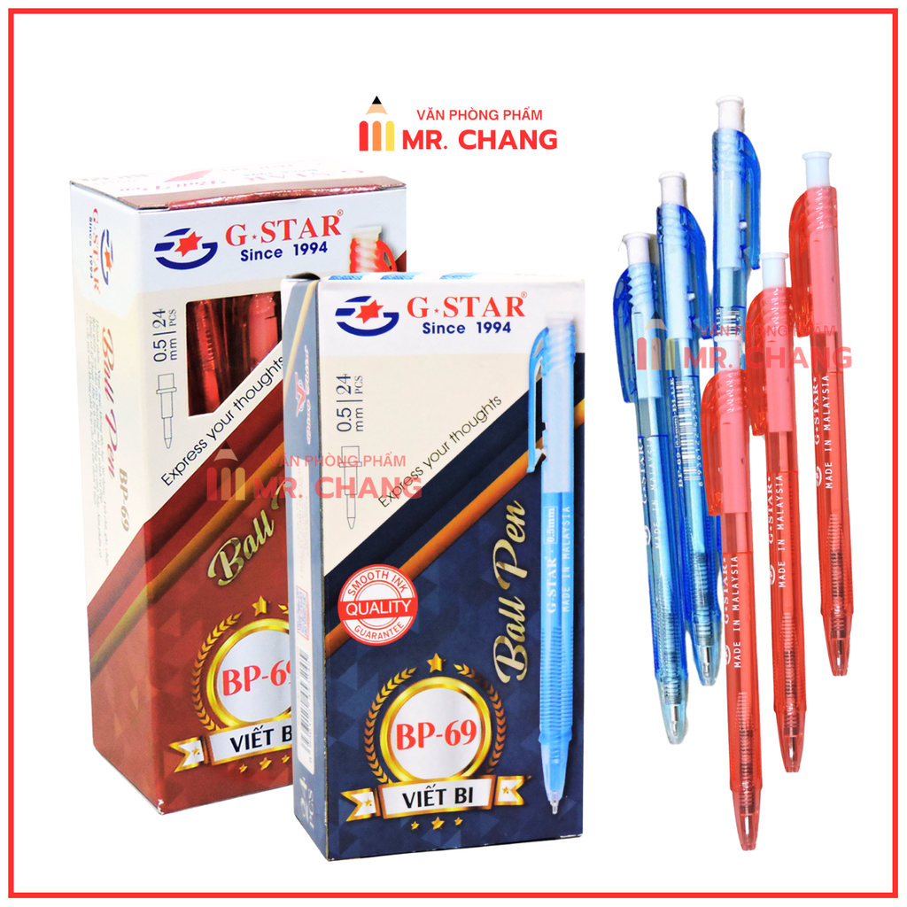 G-Star Bút Bi BP69 (24 Cây/ Hộp; 72 Hộp/Thùng)