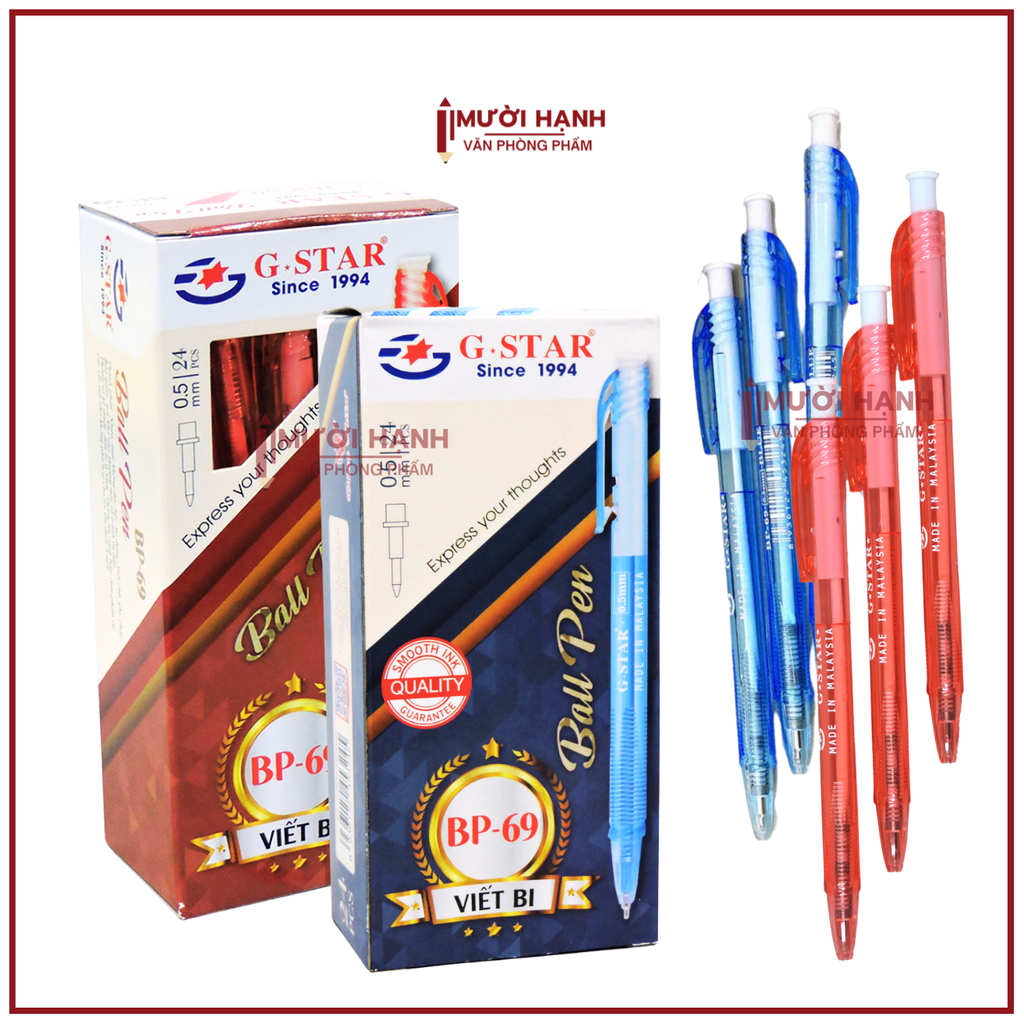 G-Star Bút Bi BP69 (24 Cây/ Hộp; 72 Hộp/Thùng)