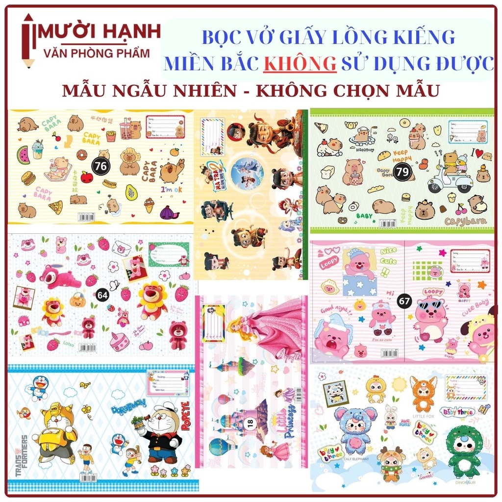 Bìa Bao Tập Kiếng Con Nai Màu và Hình (10 Tờ Cùng Loại/Bịch)