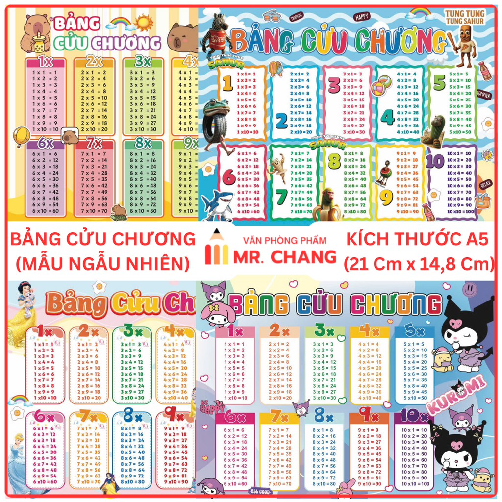LS Bảng Cửu Chương (5 Tờ/ Xấp; 10 Xấp/ Bó; 100 Xấp/ Cục)
