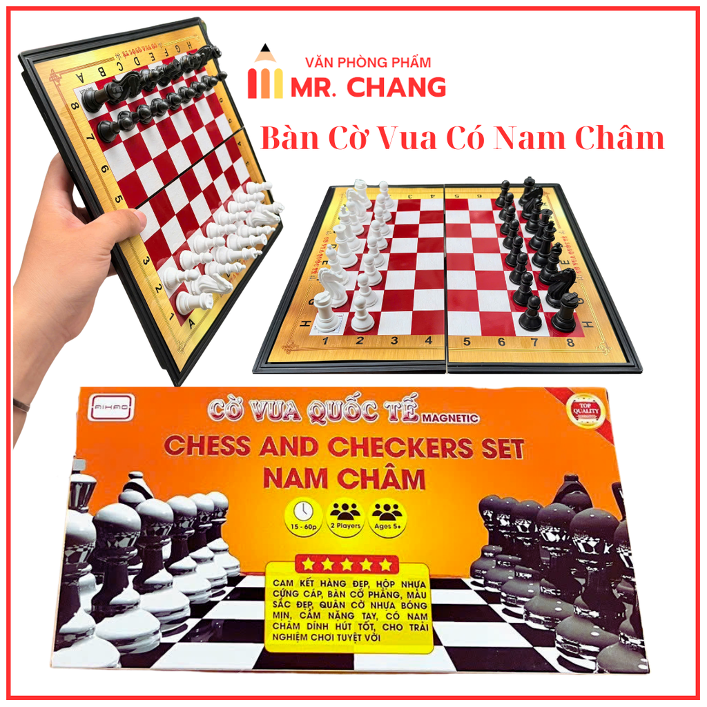 Bàn CỜ VUA AIHAO HỘP NHỰA NAM CHÂM (Có Hộp Giấy Bên Ngoài) 28 x 28 cm (60 Hộp/Thùng) No.002