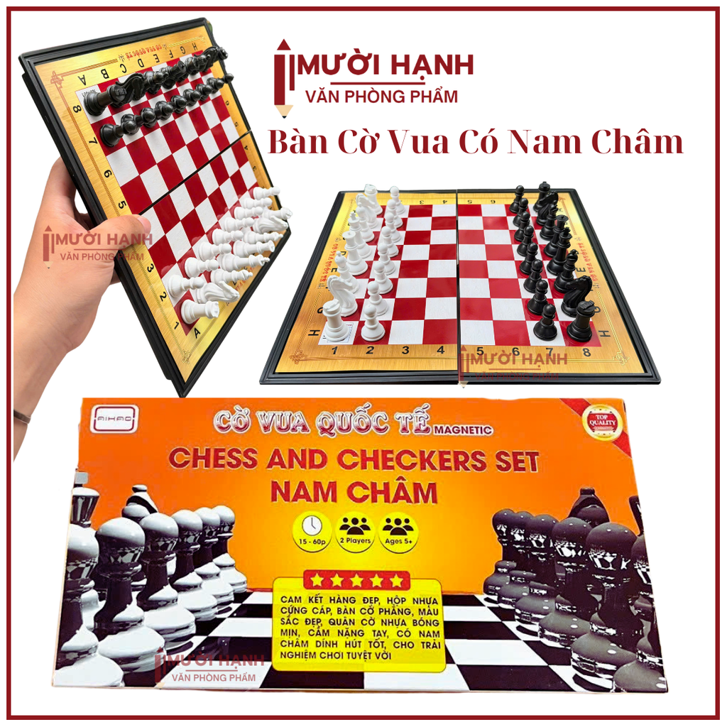 Bàn CỜ VUA AIHAO HỘP NHỰA NAM CHÂM (Có Hộp Giấy Bên Ngoài) 28 x 28 cm (60 Hộp/Thùng) No.002