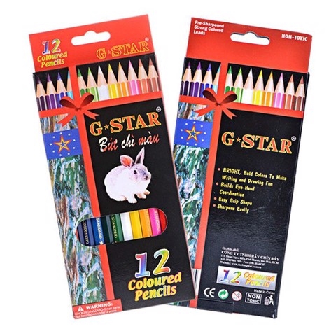 G-Star Bút Chì Màu Vỏ Gỗ (HỘP ĐỎ) (Hộp Giấy)