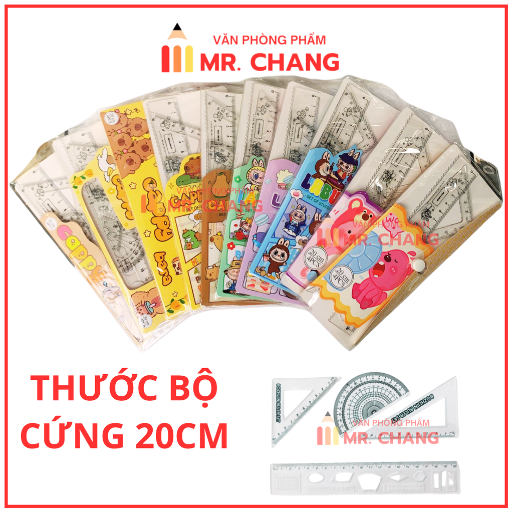 Thước Bộ Nút Cứng Aihao 20CM (4 Cây/Bộ) (40 Bộ/Hộp) (16 Hộp/Thùng)