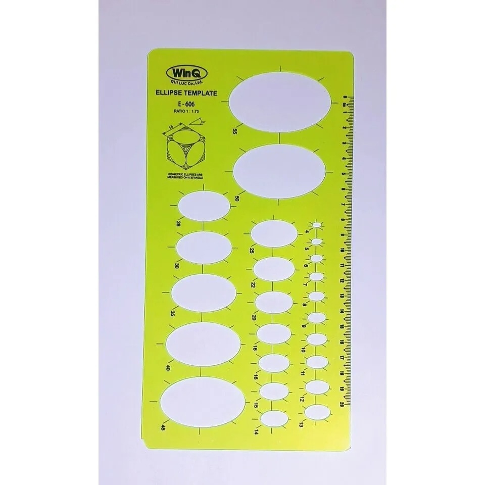 WinQ Thước Vẽ Hình Ellipse E606 (10 Cây/ Hộp; 5 Hộp/ Lốc)