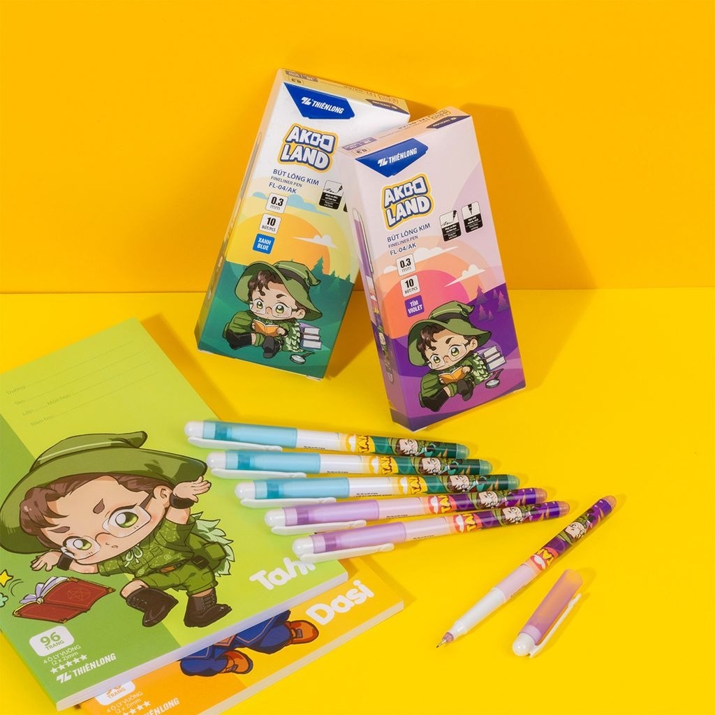 TL-Bút Lông Kim FL04/AK (10 Cây/ Hộp; 6 Hộp/ Thùng) (Xanh, Tím)