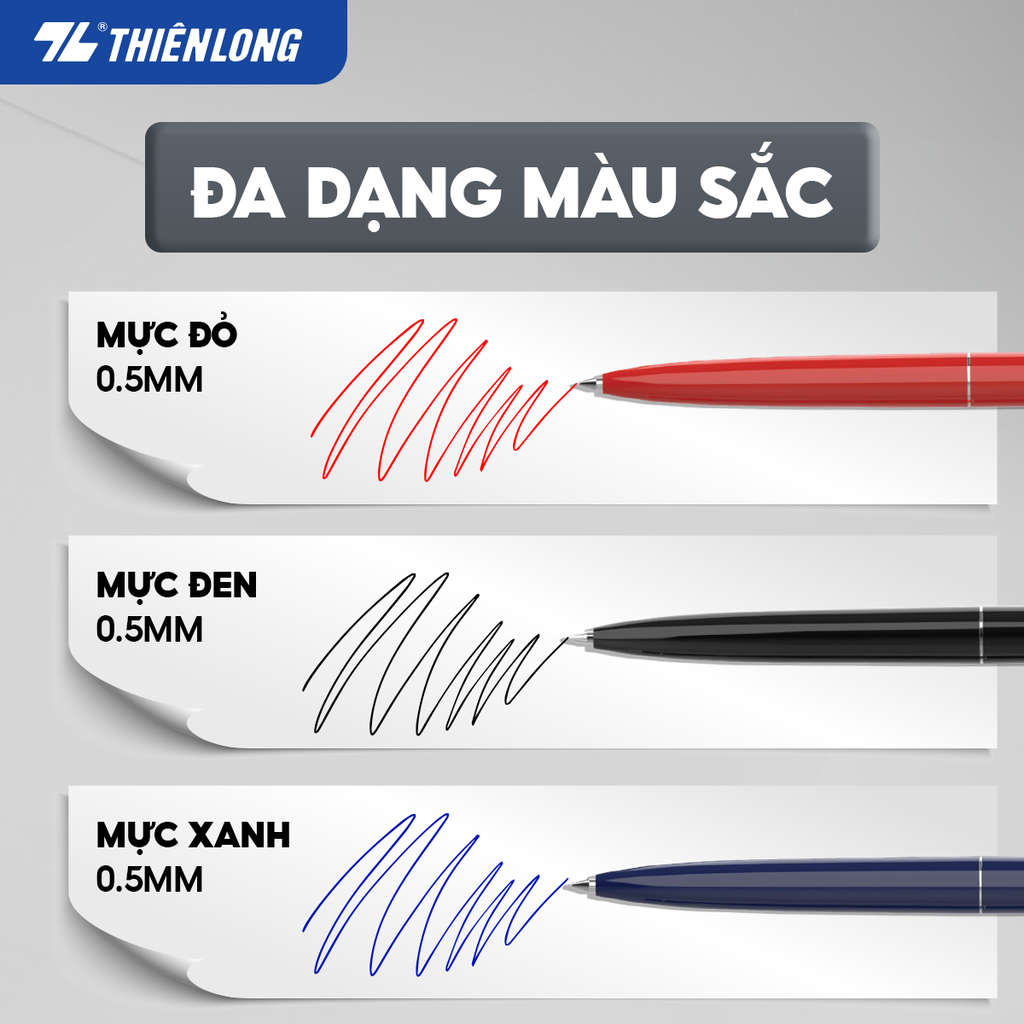TL - Bút Bi TL031 (Xanh, Đỏ, Đen) (20 Cây/Hộp)