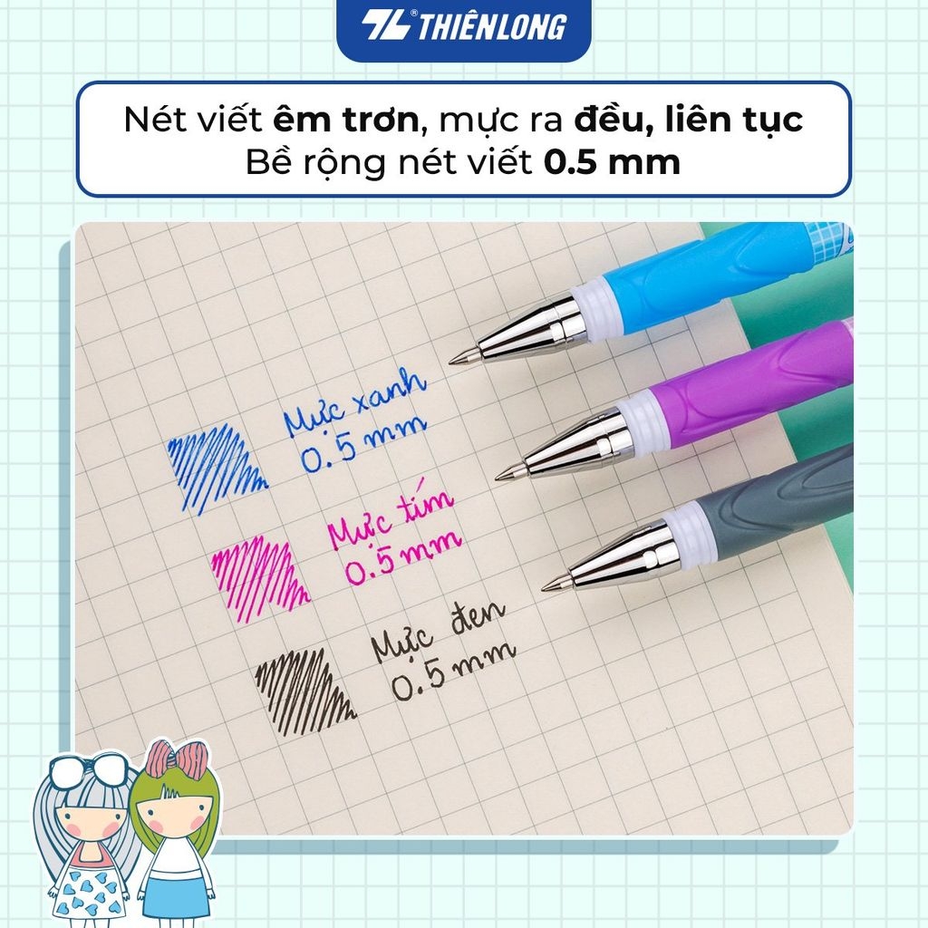 TL - Bút Gel TP-GEL01 (Xanh, Đen, Tím) (20 Cây/Hộp)