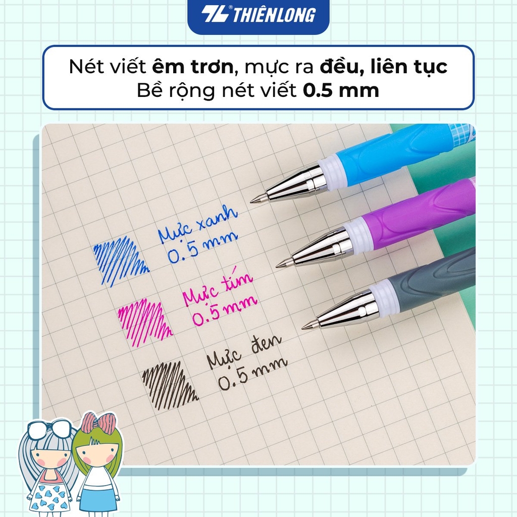 TL - Bút Gel TP-GEL01 (Xanh, Đen, Tím) (20 Cây/Hộp)