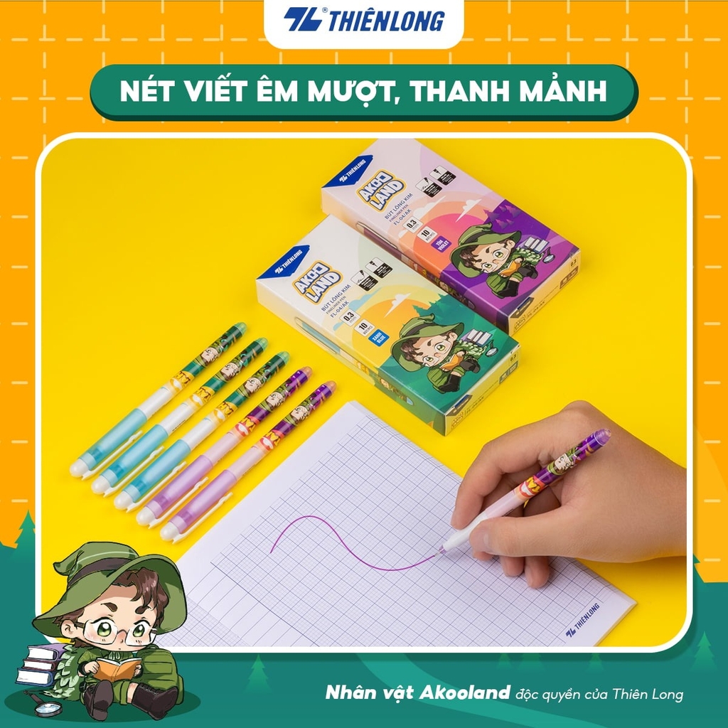 TL-Bút Lông Kim FL04/AK (10 Cây/ Hộp; 6 Hộp/ Thùng) (Xanh, Tím)