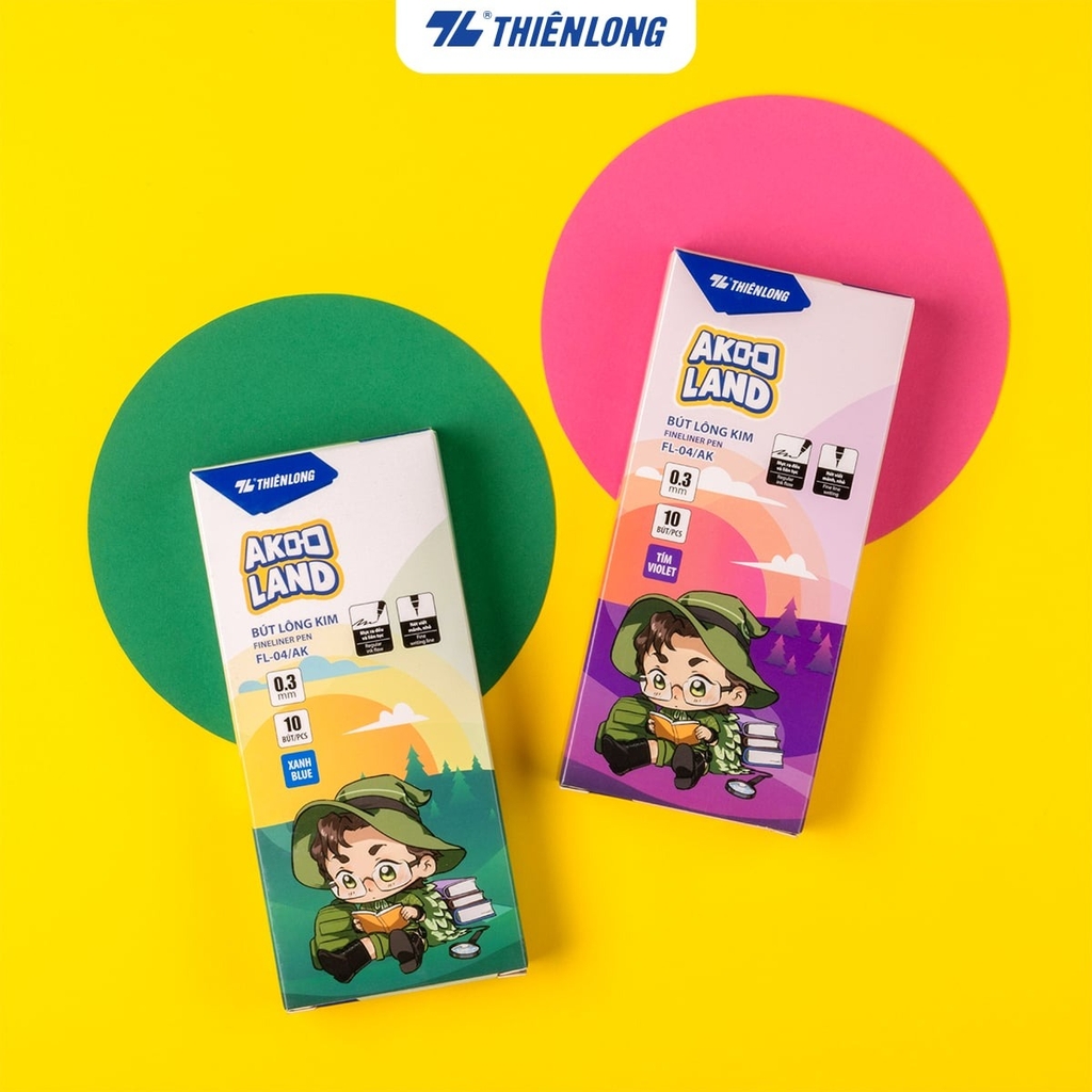 TL-Bút Lông Kim FL04/AK (10 Cây/ Hộp; 6 Hộp/ Thùng) (Xanh, Tím)