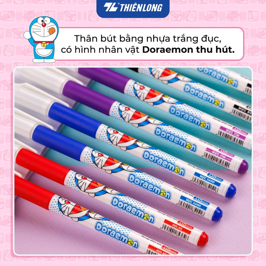 . TL - Bút Bi Doremon GEL 012/DO (Xanh, Tím, Đỏ, Đen) (20 Cây/Hộp)