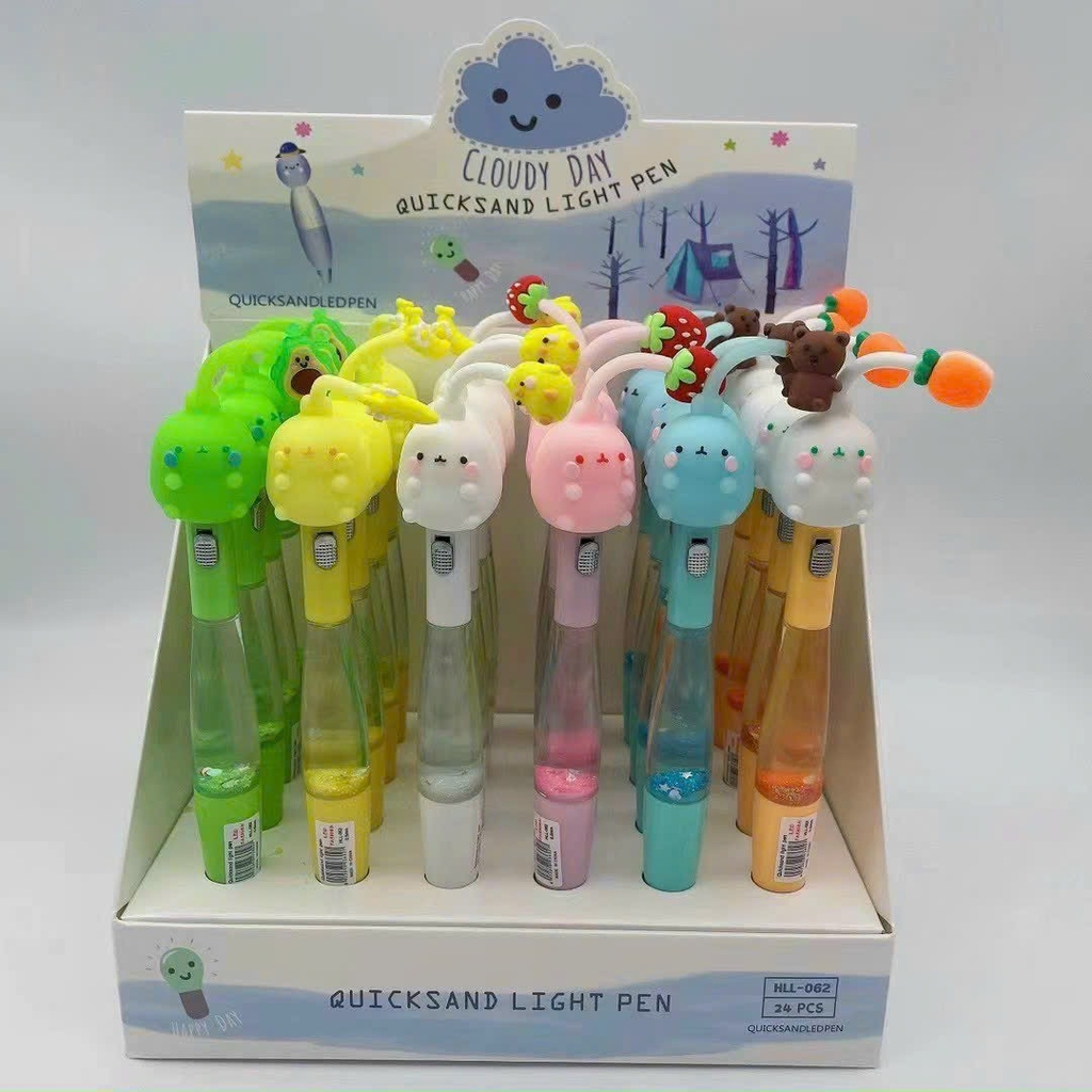 Bút Đèn Gel Hình Kim Tuyến Nước HLL062 (24 Cây/Hộp) - MỰC XANH