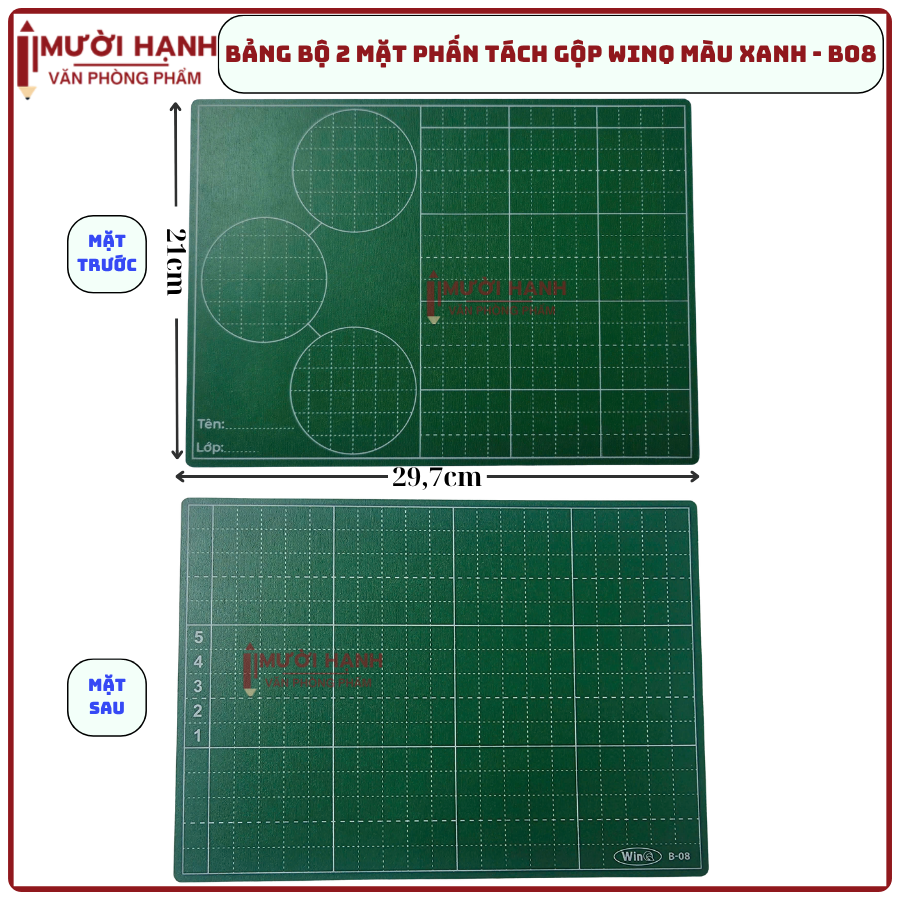 Win Q Bảng Học Sinh B08 (4 Ô Ly) MÀU XANH (10 Cái/Lốc, 100 Cái/Thùng)
