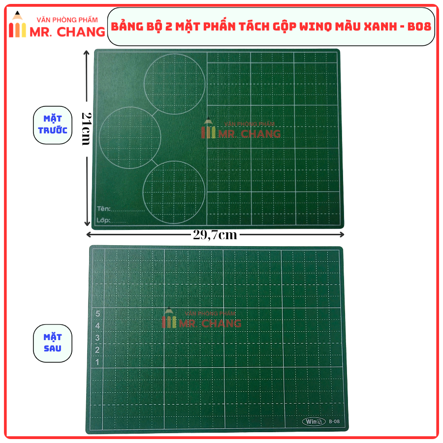 Win Q Bảng Học Sinh B08 (4 Ô Ly) MÀU XANH (10 Cái/Lốc, 100 Cái/Thùng)