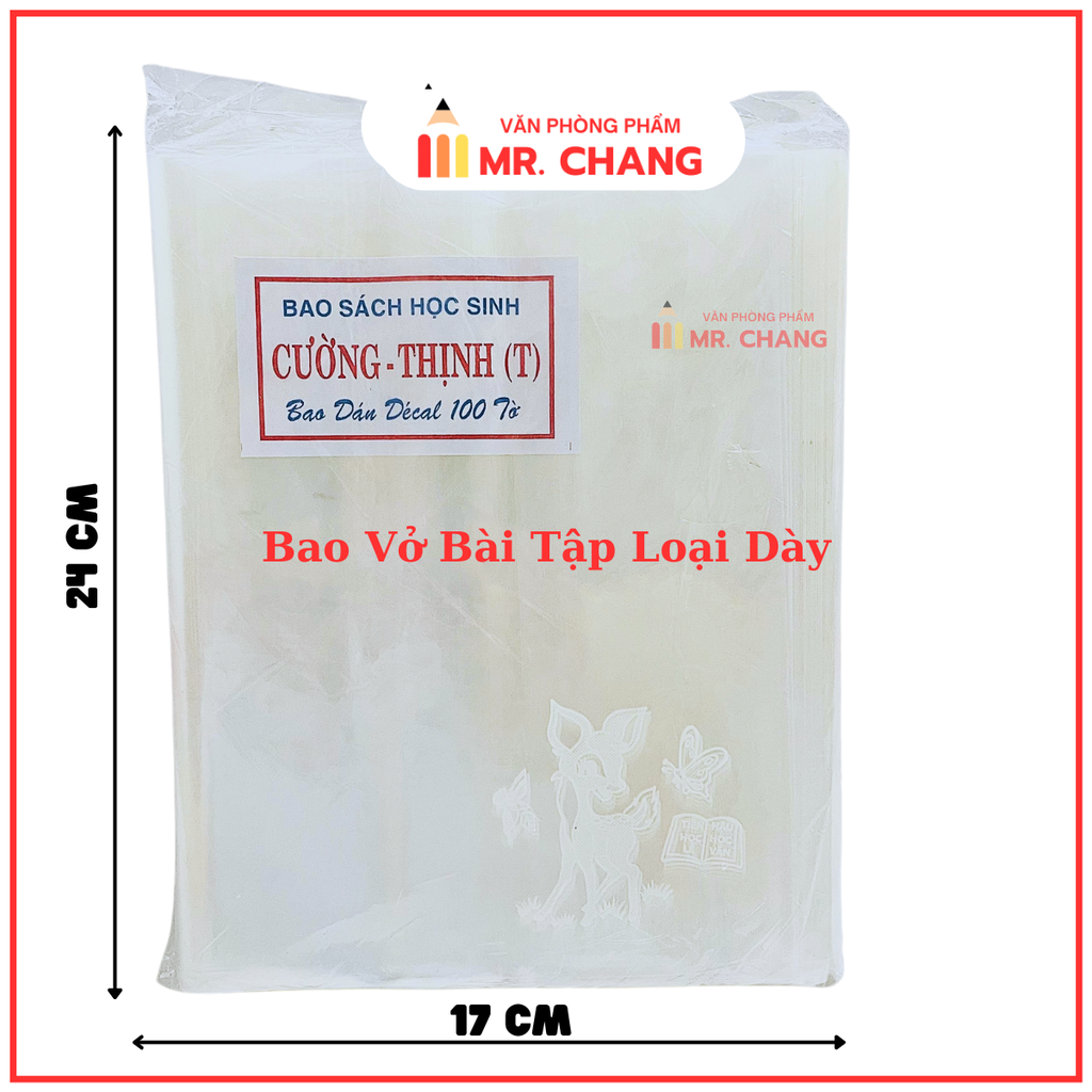Bìa BAO SÁCH Kiếng Trong CÓ NAI DÀY Khổ Thường (10 Tờ/Cuộn; 100 Tờ/Xấp)