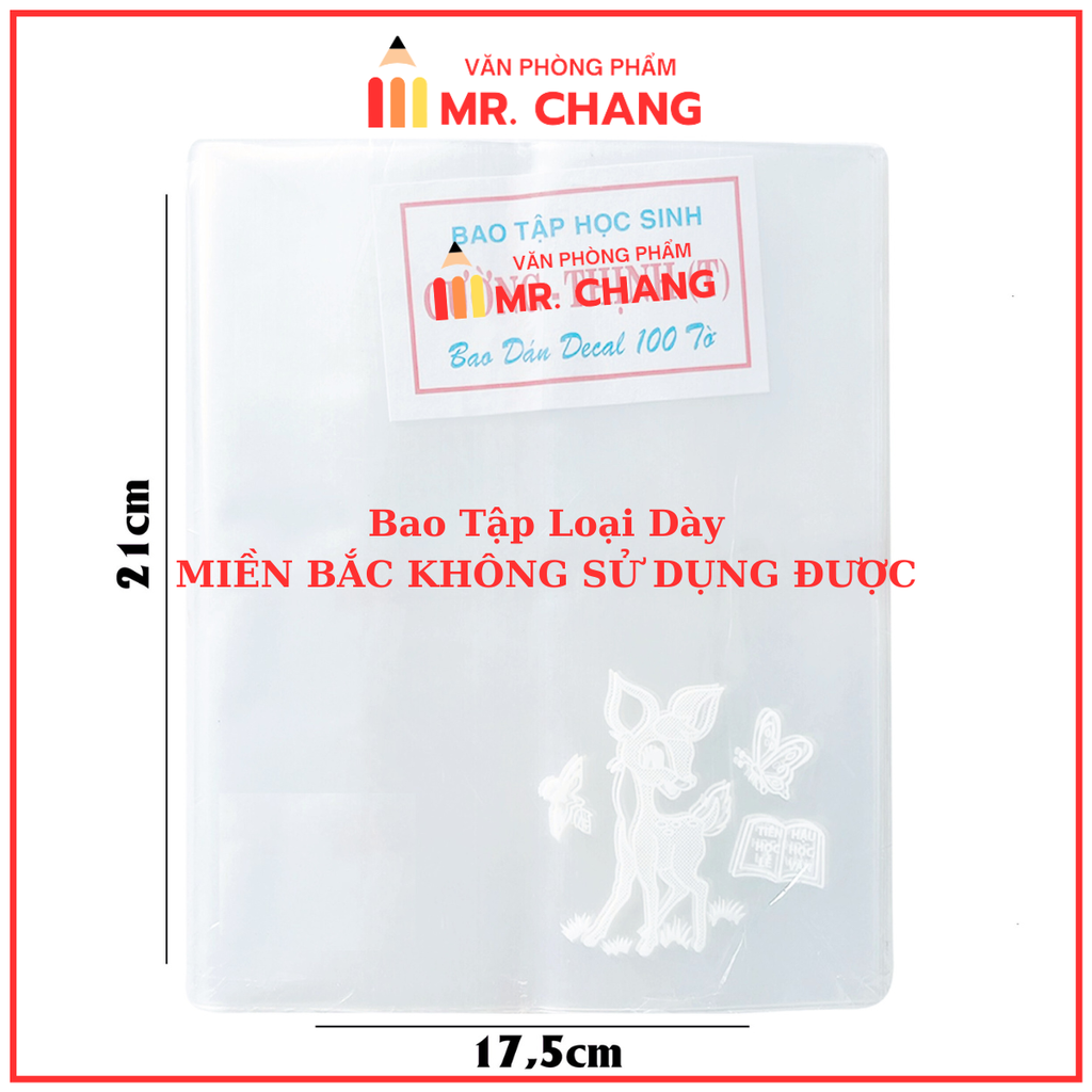 Bìa BAO TẬP Kiếng Trong Có Nai DÀY (10 Tờ/Cuộn; 100 Tờ/Xấp)