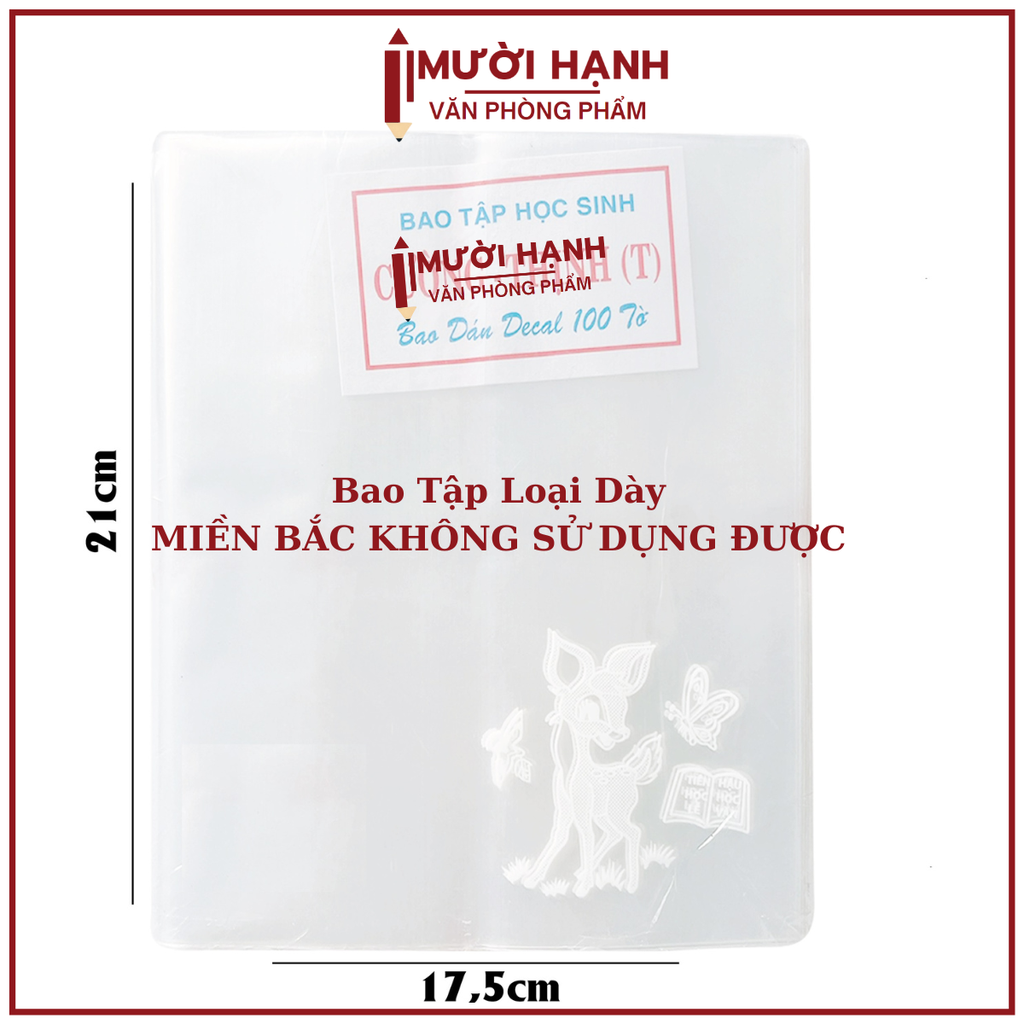 Bìa BAO TẬP Kiếng Trong Có Nai DÀY (10 Tờ/Cuộn; 100 Tờ/Xấp)