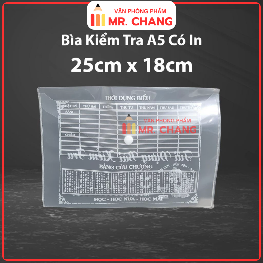 Bìa Kiểm Tra Có In A5 (20 cái = Xấp; 2000 Cái/ thùng)