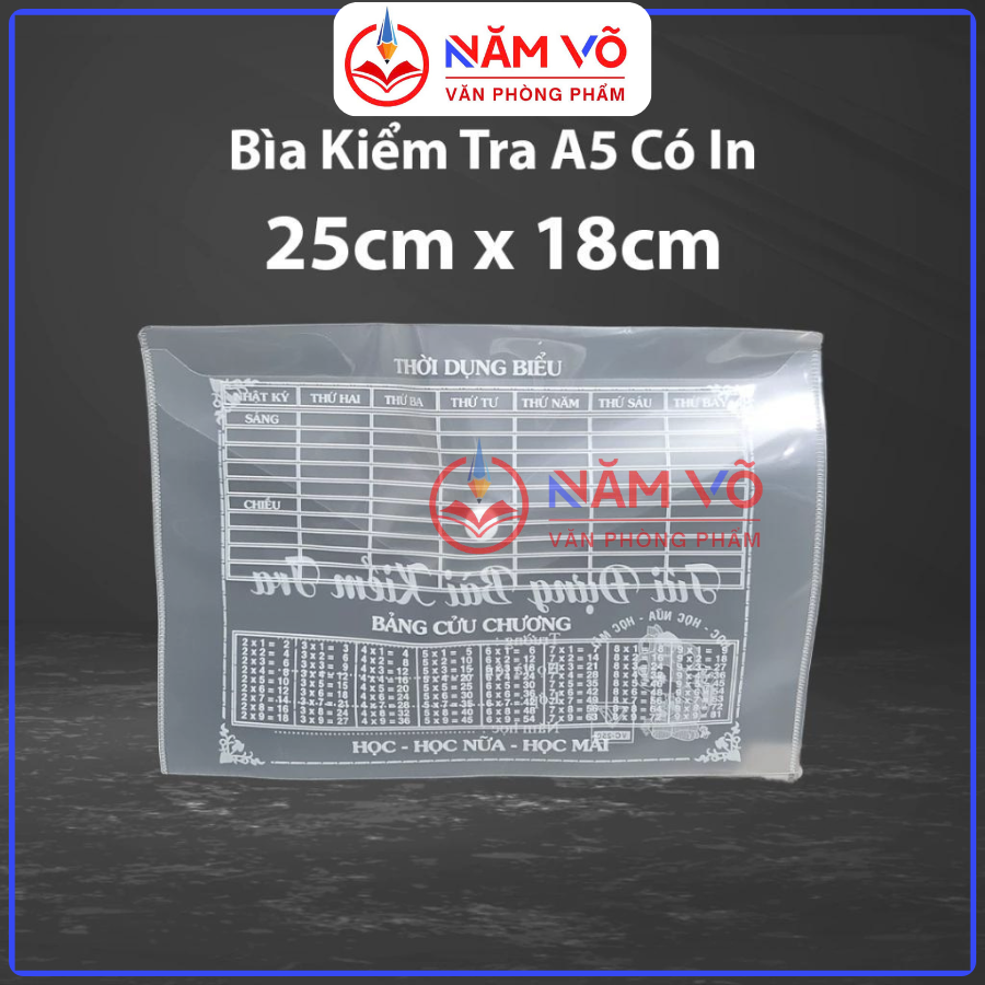 Bìa Kiểm Tra Có In A5 (20 cái = Xấp; 2000 Cái/ thùng)