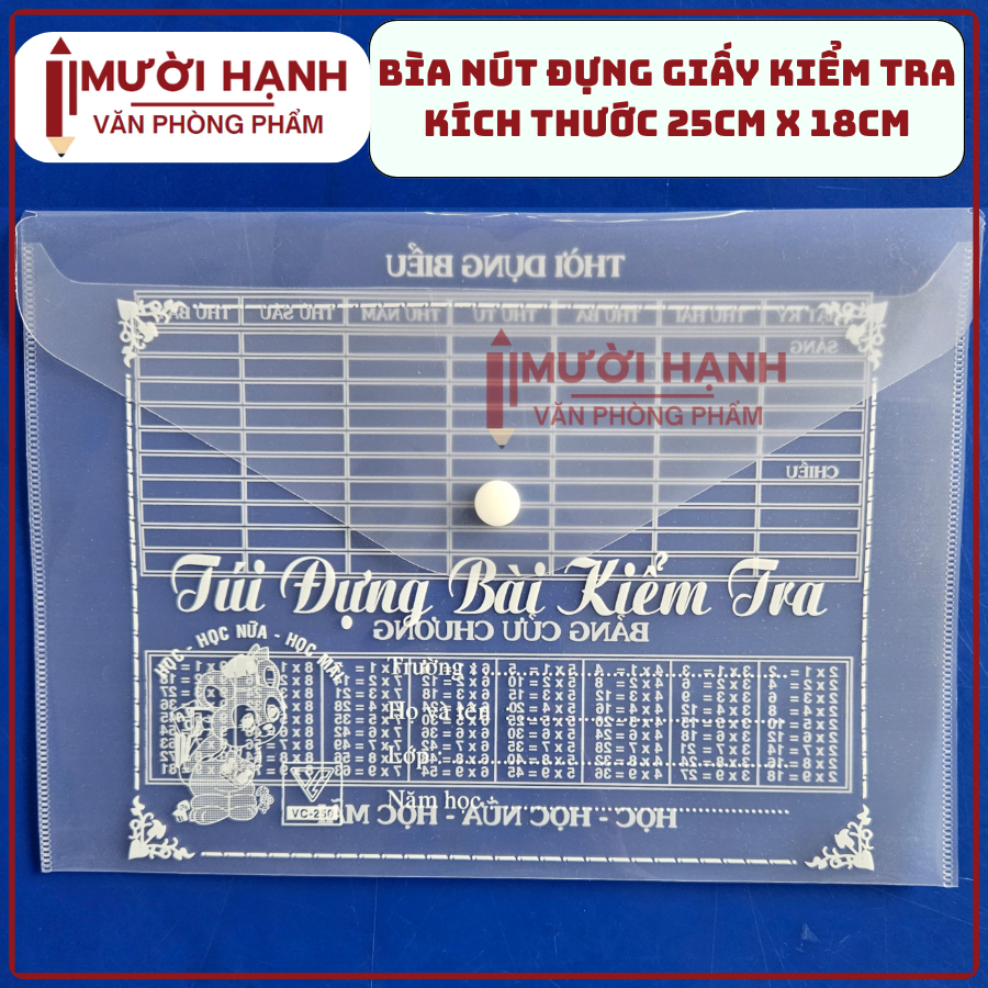Bìa Kiểm Tra Có In A5 (20 cái = Xấp; 2000 Cái/ thùng)