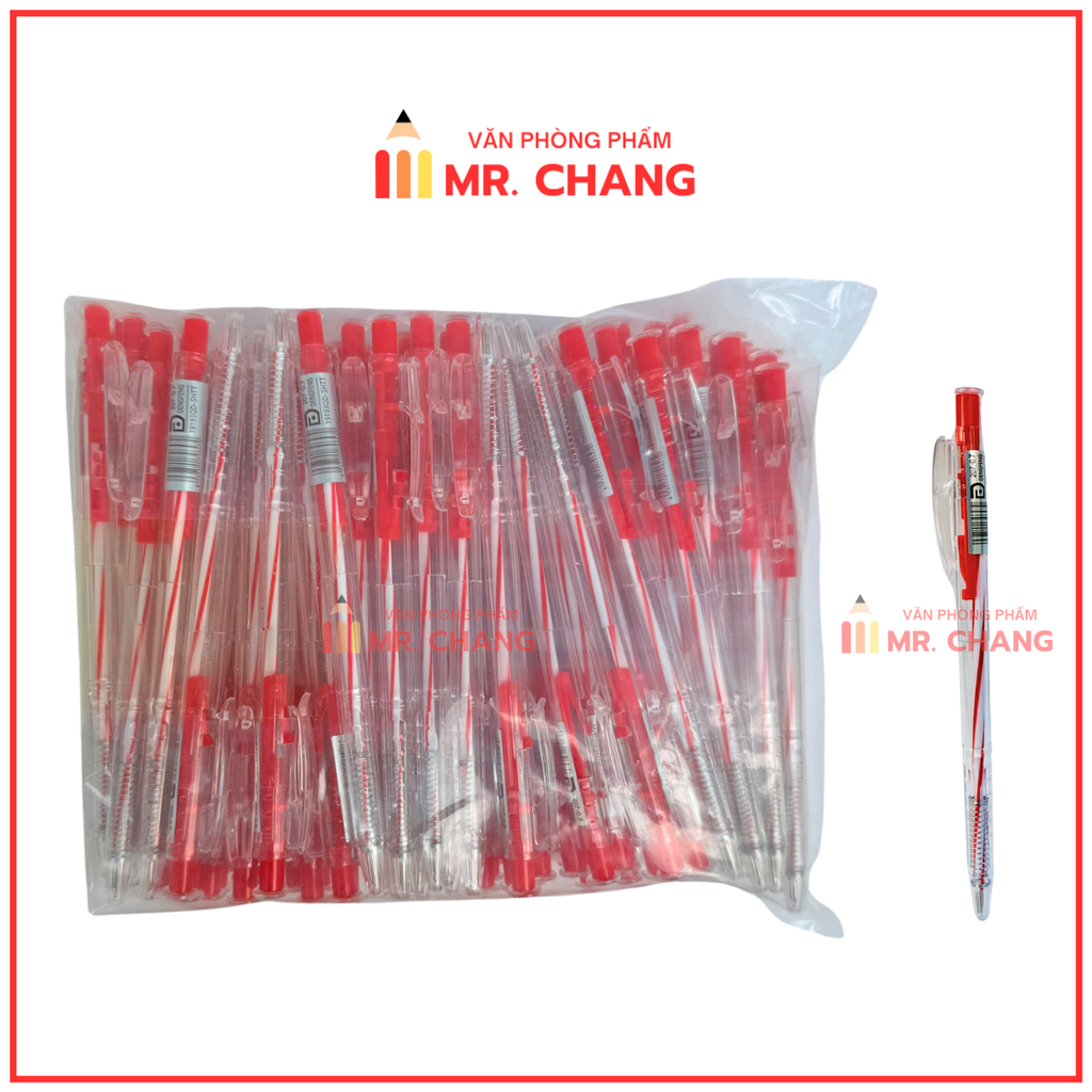 Bút Bi Aihao Đầu Bấm 207 BỊCH (100 Cây/ Bịch; 32 Bịch/Thùng)