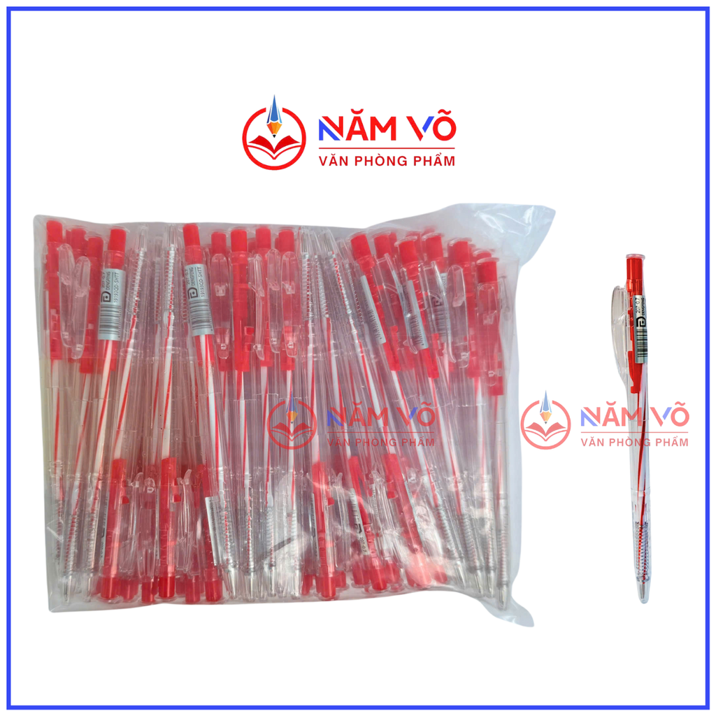 Bút Bi Aihao Đầu Bấm 207 BỊCH (100 Cây/ Bịch; 32 Bịch/Thùng)