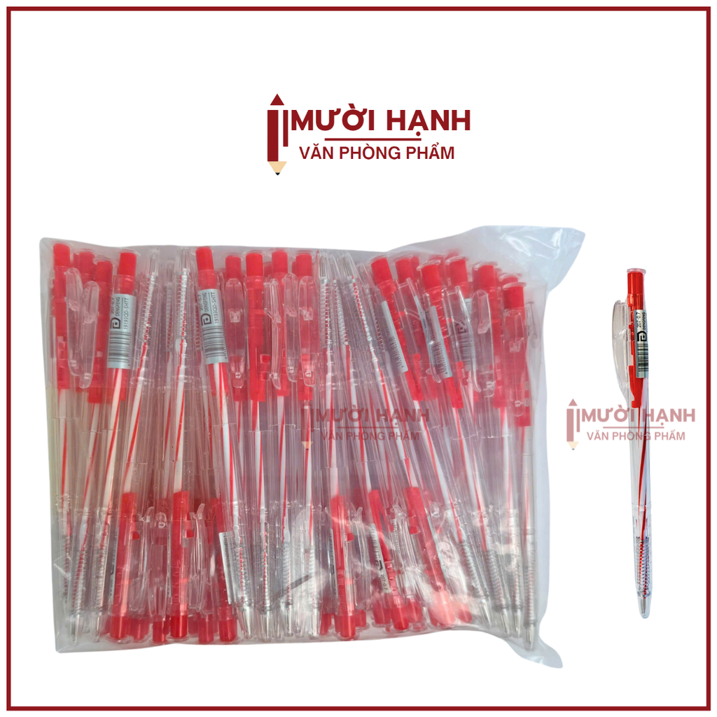 Bút Bi Aihao Đầu Bấm 207 BỊCH (100 Cây/ Bịch; 32 Bịch/Thùng)