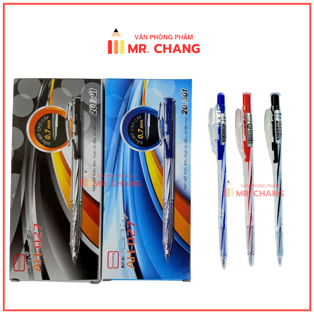 [HỘP GIẤY] Bút Bi Aihao 207 (20 Cây/ Hộp; 60 Hộp/ Thùng)