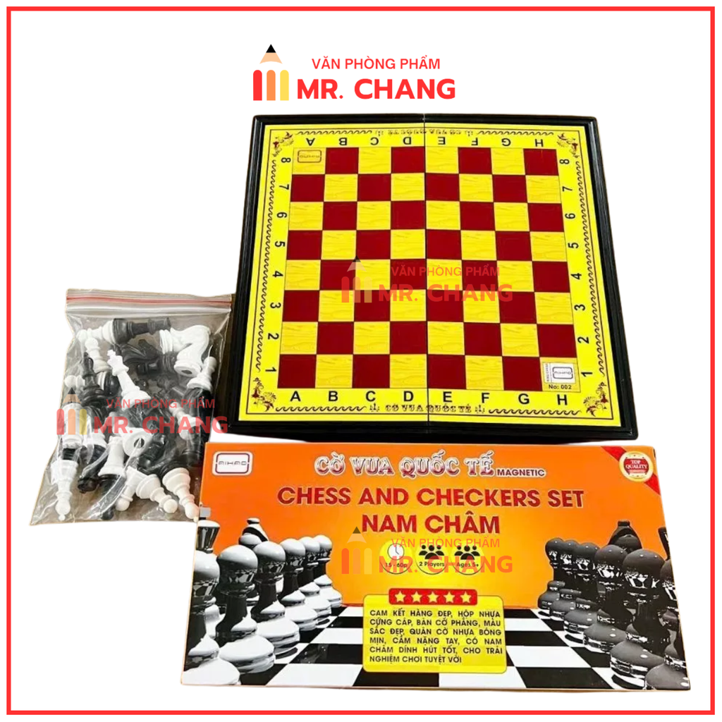 . Bàn CỜ VUA AIHAO HỘP NHỰA NAM CHÂM (Có Hộp Giấy Bên Ngoài) 28 x 28 cm (60 Hộp/Thùng) No.002