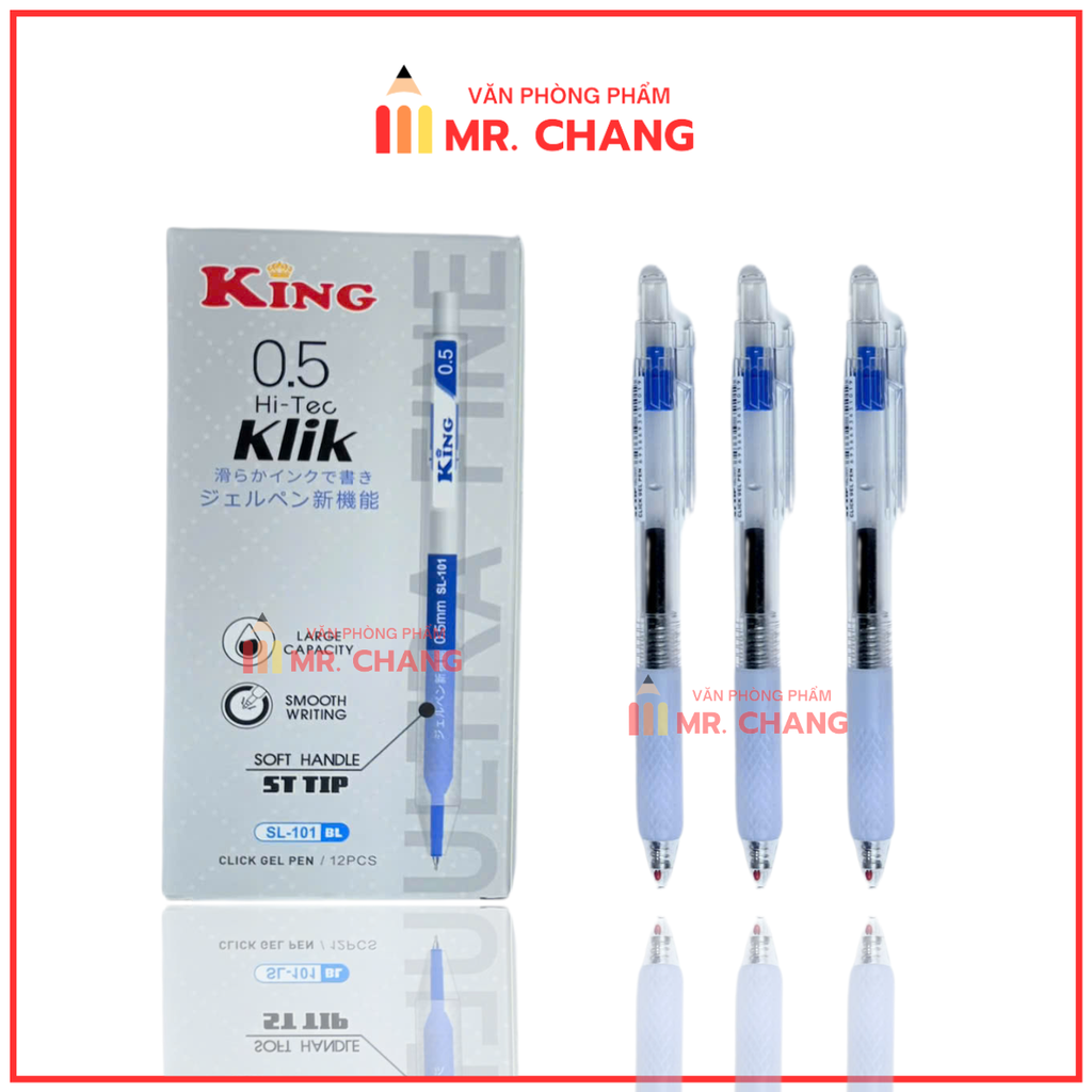 Bút Bi Bấm King Hi-Tec Klik SL-101 (12 Cây/ Hộp; 12 Hộp/ Lốc; 12 Lốc/ Thùng)