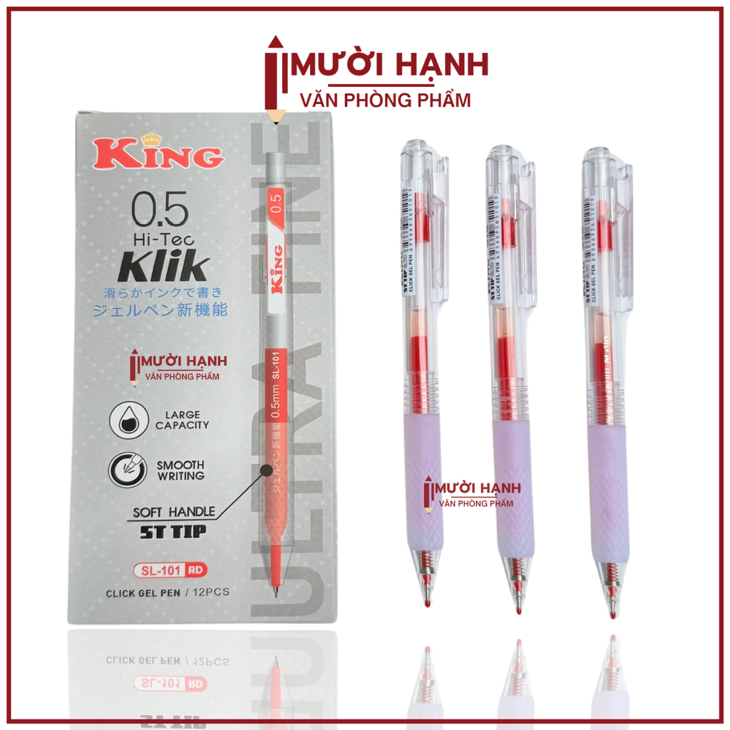 Bút Bi Bấm King Hi-Tec Klik SL-101 (12 Cây/ Hộp; 12 Hộp/ Lốc; 12 Lốc/ Thùng)