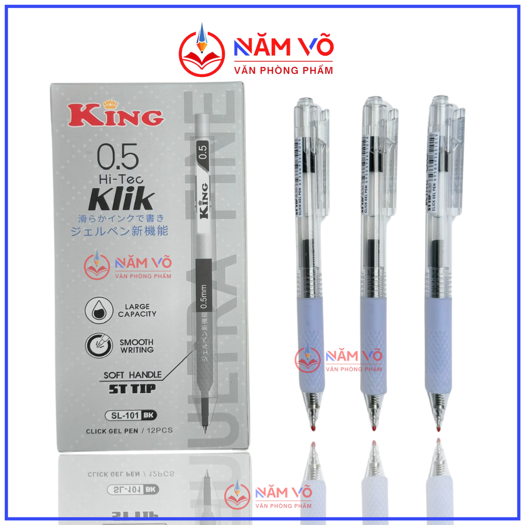 Bút Bi Bấm King Hi-Tec Klik SL-101 (12 Cây/ Hộp; 12 Hộp/ Lốc; 12 Lốc/ Thùng)