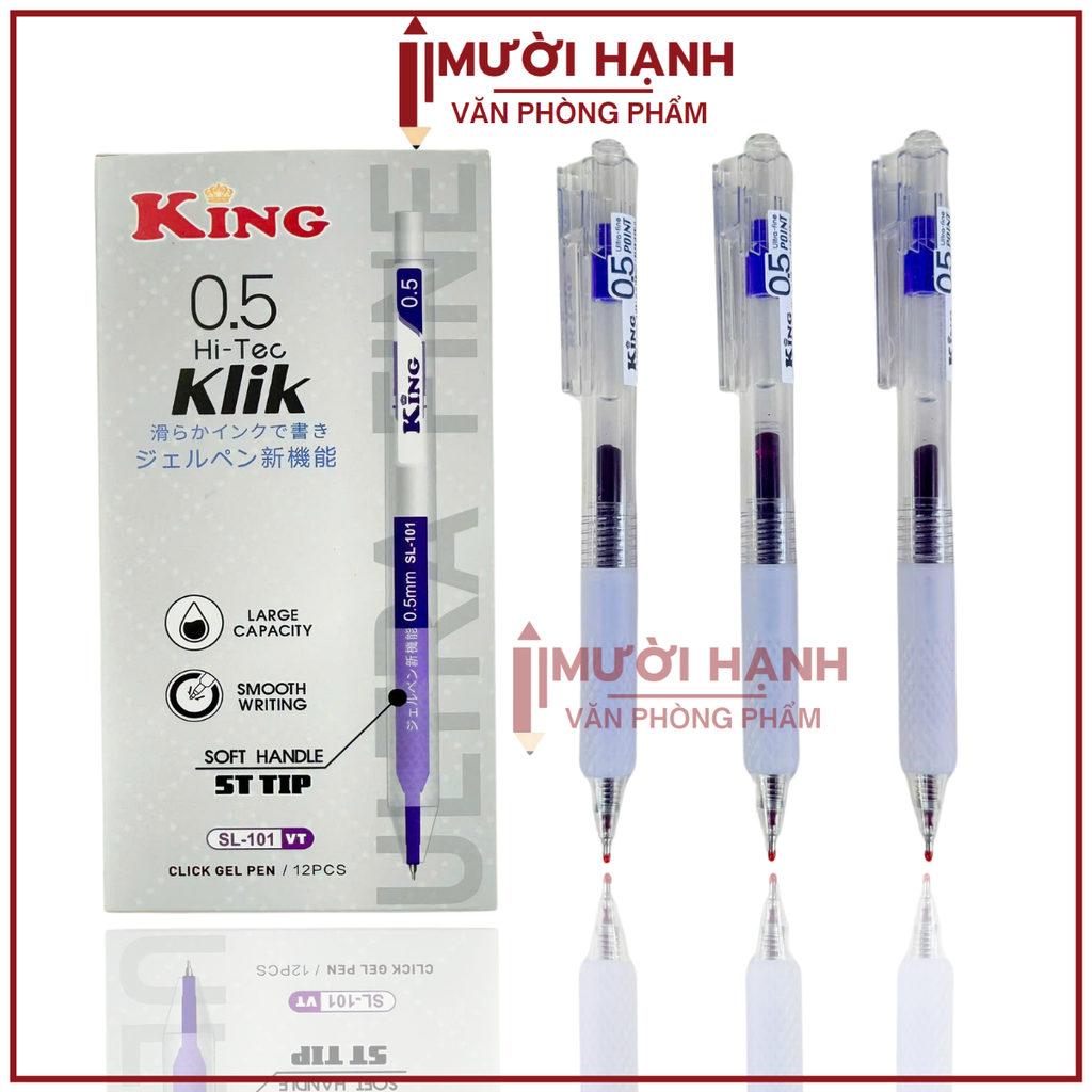 Bút Bi Bấm King Hi-Tec Klik SL-101 (12 Cây/ Hộp; 12 Hộp/ Lốc; 12 Lốc/ Thùng)