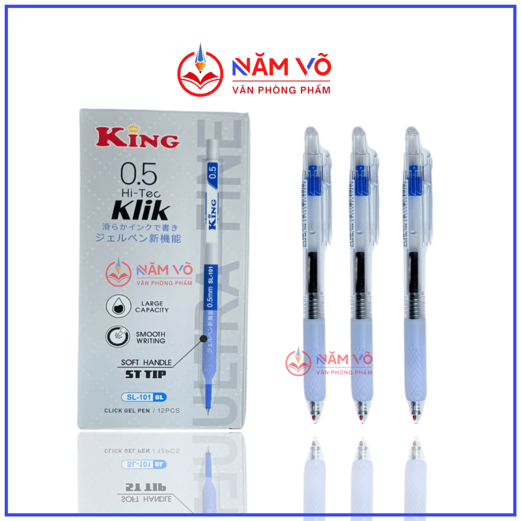 Bút Bi Bấm King Hi-Tec Klik SL-101 (12 Cây/ Hộp; 12 Hộp/ Lốc; 12 Lốc/ Thùng)
