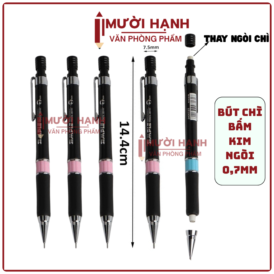 Bút Chì Bấm BaoKe HB Ngòi 0.7mm 105 (12 Cây/Hộp) (12 Hộp/Lốc) (12 Lốc/Thùng)