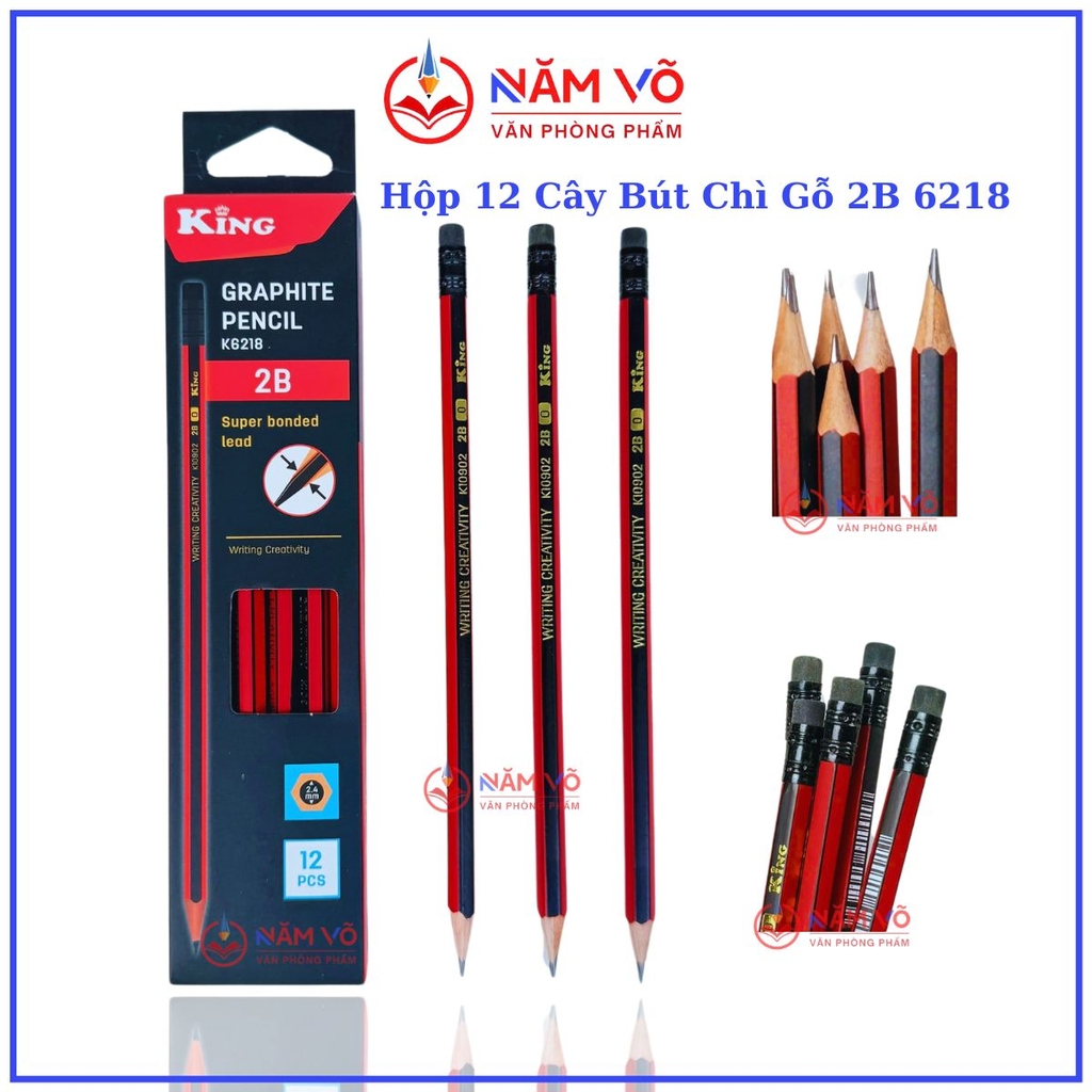 Bút Chì Gỗ 2B 6218 (12 Cây/ Hộp; 6 Hộp/ Lốc; 40 Lốc/ Thùng)
