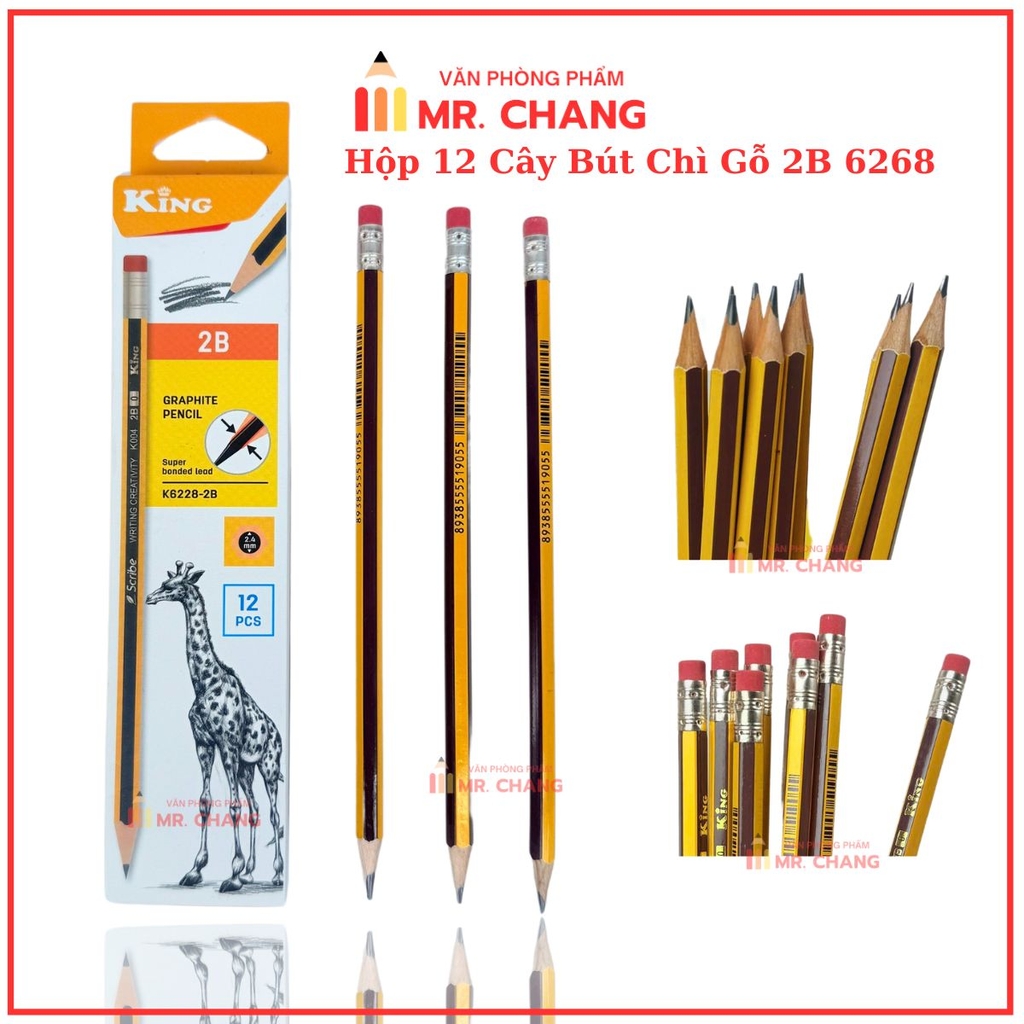 Bút Chì Gỗ 2B 6228 (12 Cây/ Hộp; 6 Hộp/ Lốc; 40 Lốc/ Thùng)