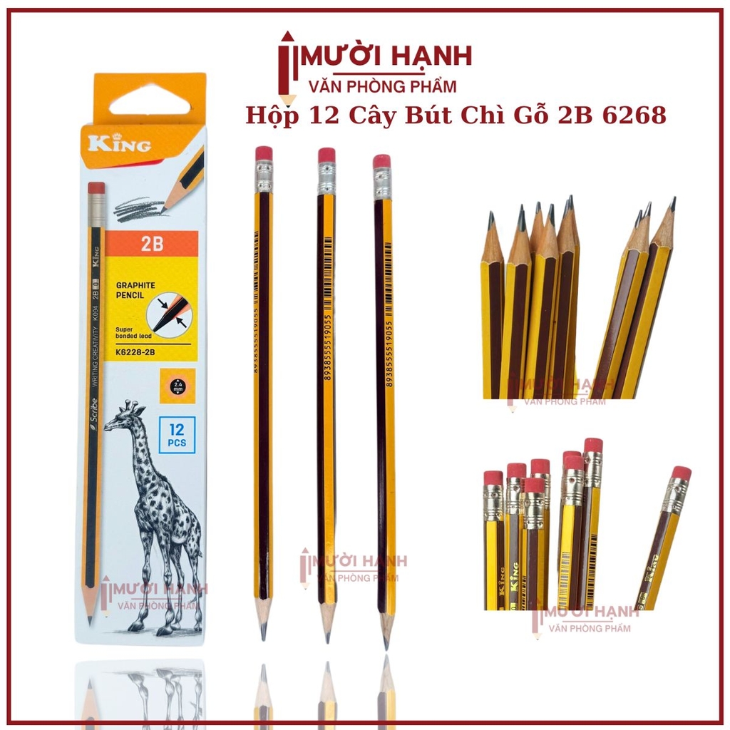 Bút Chì Gỗ 2B 6228 (12 Cây/ Hộp; 6 Hộp/ Lốc; 40 Lốc/ Thùng)