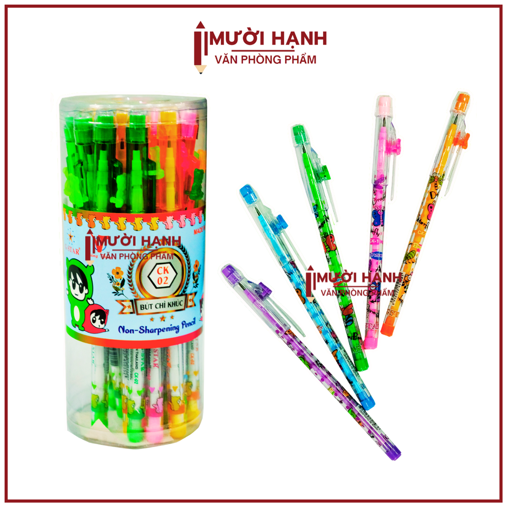 G-Star Bút Chì Khúc Neon CK02 (20 Cây/ Lon; 10 Lon/ Hộp; 80 Lon/ Thùng)