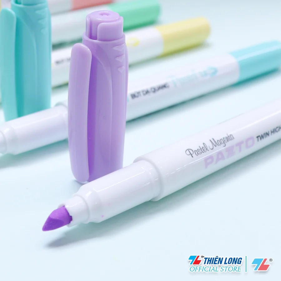 TL -  Bút Dạ Quang màu Pazto Nhỏ rửa được HL-016 (Đỏ, Tím, Xanh Lá, Xanh Ngọc, Vàng) (5 cây/Hộp)