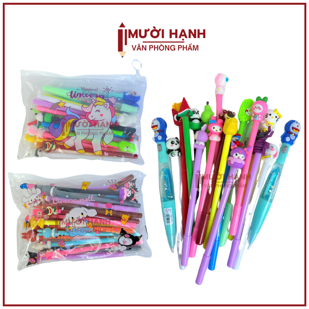 Bút Gel Đầu Thú (20 Cây/Bịch; 25 Bịch/Hộp; 100 Bịch/Thùng)