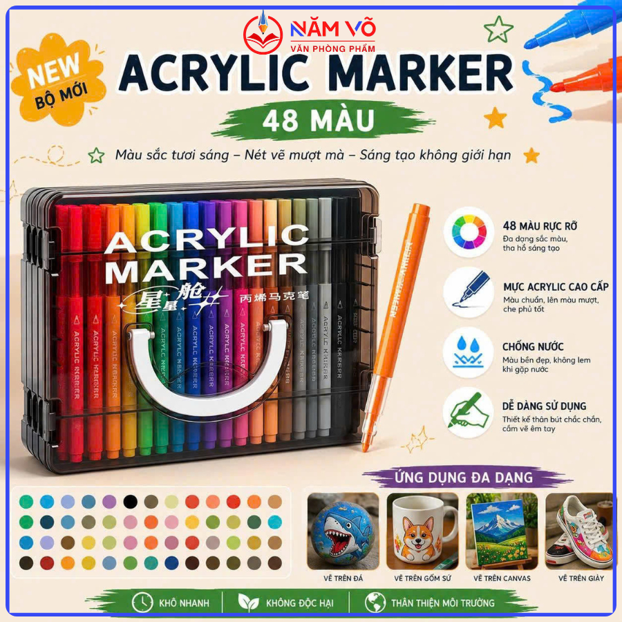 Bút Dạ Acrylic 50233 (Thân Tròn)