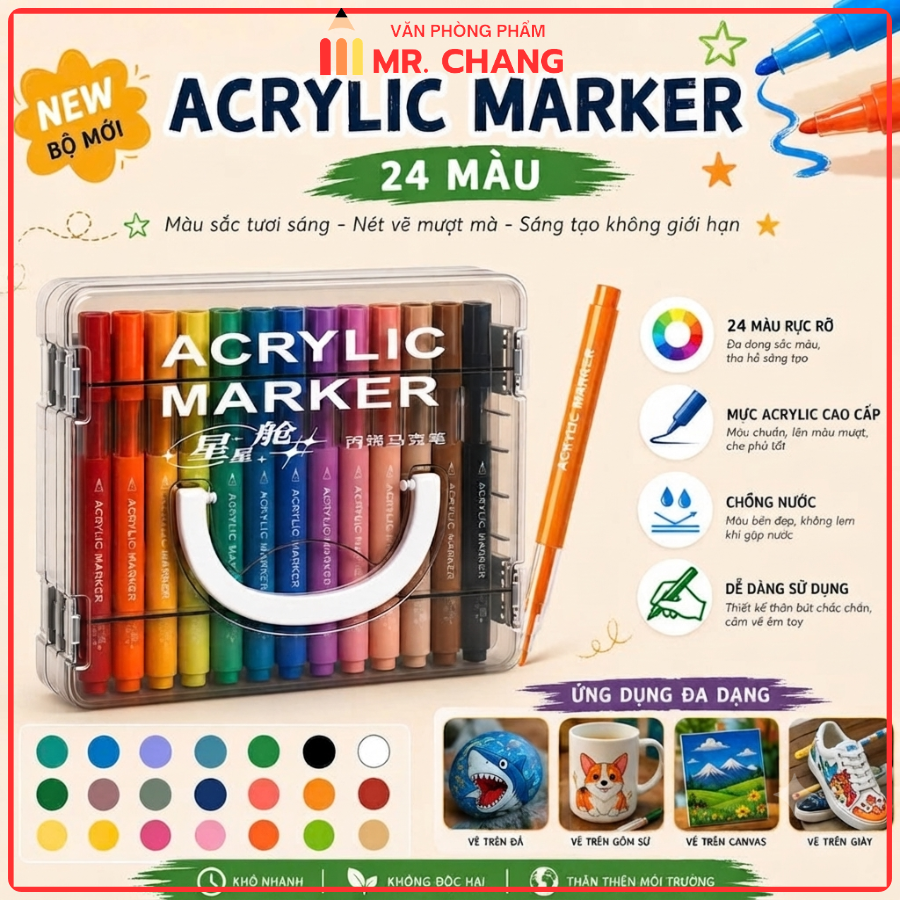 Bút Dạ Acrylic 50233 (Thân Tròn)