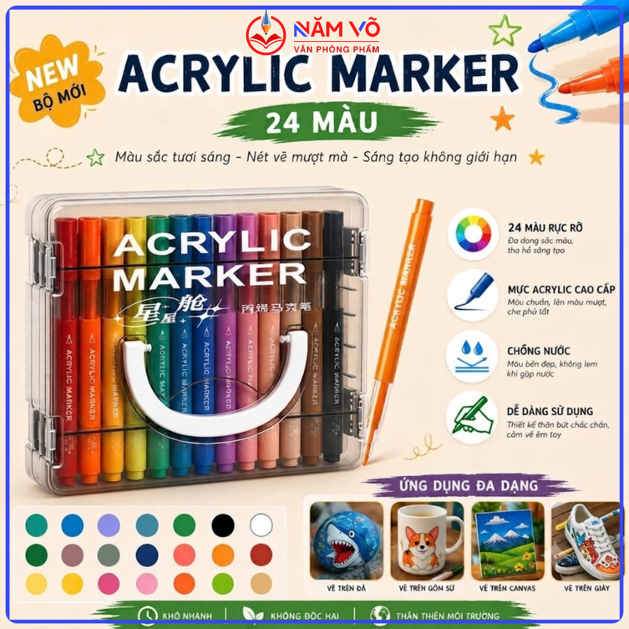 Bút Dạ Acrylic 50233 (Thân Tròn)