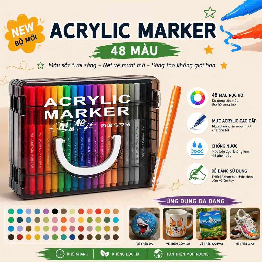 Bút Dạ Acrylic 50233 (Thân Tròn)