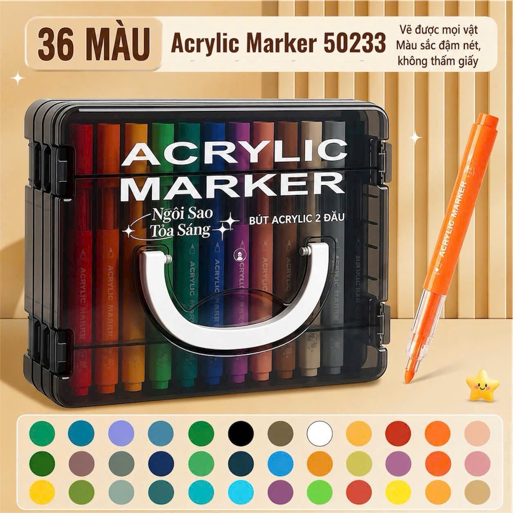 Bút Dạ Acrylic 50233 (Thân Tròn)